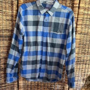 Like New Patagonia Blue and Gray Plaid Flannel Men's Shirt